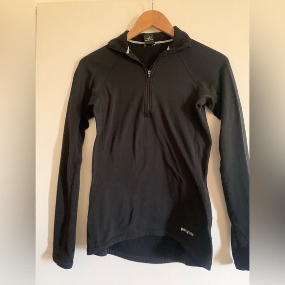 Patagonia Black Performance Baselayer Capilene Quarter Zip Long Sleeve Top - Picture 3 of 5
